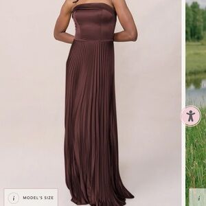 Revelry Strapless Chocolate Brown Dress